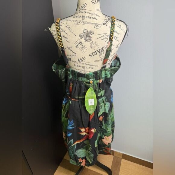 Farm Rio Black Midnight Macaw Fiesta Lenzing Euroflax Mini Dress NWT Size XL - Picture 4 of 14